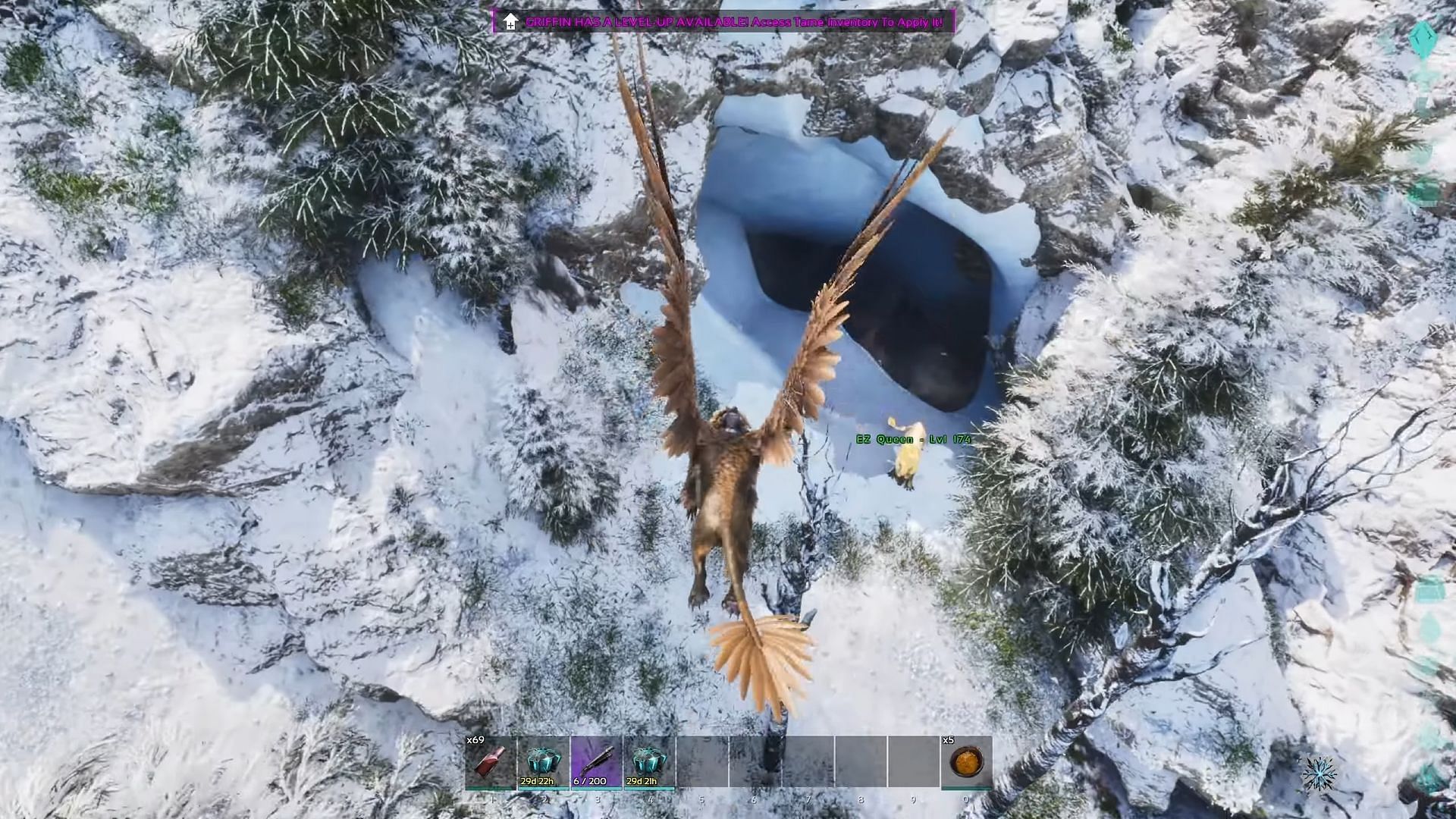 Location of the Icequeen Cave in ARK Ragnarok Ascended (Image via Studio Wildcard || YouTube/Jonna-X)